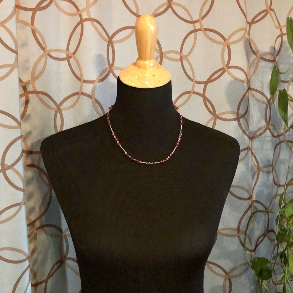 Purple & Pink Beaded Necklace GUC